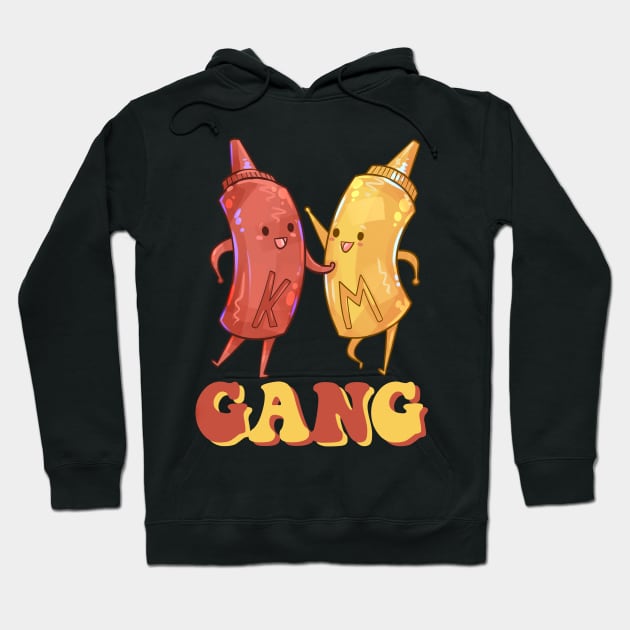 Ketchup and Mustard Funny BFFs Hoodie by Claire Lin